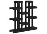 Vidaxl Piantana Nera 104,5X25X109,5 Cm In Legno Di Pino Massiccio