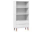 Libreria Molde Bianco 85X35X170,5 Cm In Legno Di Pino Massiccio
