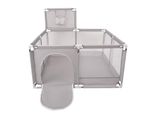 Selonis Box Con Cesto E 900 Palline Box Per Bambini, Grigio:Bianco/Grigio/Rosa Polvere