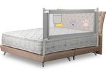 Jopassy 200Cm Protezione Letto Bambini Protezione Letto Regolabile In Altezza Protezione Anticaduta Per Bambini Protezione Letto Con Rete Arieggiata, Per Letto Famiglia E Lettino Grigio