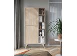 Armadio A Ripiani Armadio A Ripiani Forest 80X38X160Cm Beige Skandi A Spina Di Pesce
