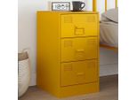 Vidaxl Comodino Giallo Senape 34,5X39X62 Cm Acciaio