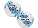 Pallone Da Calcio Di Precisione Fusion Fifa Misura 4 - Bianco/Ciano/Arancio/Grigio