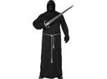 Fantasma Medievale Cappuccio Costume Halloween Tenebre Fantasia Guerriero Inquietante Mistero Eleganza Figura Con Cappuccio Guerriero Aura, Taglia: 54 - 56 (Xl) Colore: Nero