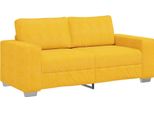 Vidaxl Divano A Due Posti Giallo Chiaro 140 Cm In Tessuto A Coste