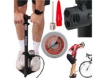 FIT4MED | Pompa A Pedale Per Bicicletta - 59 Cm - Manometro 11 Bar - Base Stabile - Av Sv Fv
