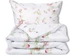 Set Di Biancheria Da Letto In Raso 220X200 Exclusive Foglie E Fiori Primavera