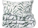 Set Di Biancheria Da Letto In Raso 220X200 Exclusive Foglie Nei Toni Del Verde