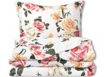 Set Di Biancheria Da Letto In Raso 220X200 Esclusivo Fiori Colorati Primavera