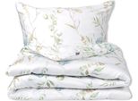 Set Di Biancheria Da Letto In Raso 220X200 Exclusive Primavera Floreale Brillante Nei Toni Del Verde