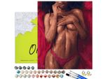 Oh Art! Pittura Con I Numeri Per Adulti - Nudo Erotico Di Donna 40 X 50 Cm - Set Di Tele Con Cornice, 26 Colori Acrilici E 3 Pennelli - 18 +