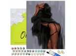 Oh Art! Pittura Con I Numeri Per Adulti - Ritratto Erotico Di Donna - Tela 40 X 50 Cm Con Telaio In Legno, 17 Colori Acrilici, Pennelli - Set Di Pittura Fai Da Te