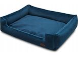 Letto Per Cani In Velluto Blu Navy Letto Per Cani Husky Premium Huggy Doggy Xl