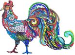Puzzle In Legno Del Gallo Delle Fiabe A4