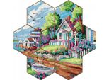 Set Di Sottobicchieri Con Ricamo A Diamante "House By The Bay"