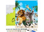 Oh Art! Pittura Con I Numeri "Madagascar"" 40X50 Cm Set Di Tele Per Bambini E Adulti Con Cornice - 31 Colori Acrilici, 3 Pennelli E Accessori Pittura Per Bambini Fai Da Te"