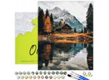 Oh Art! Pittura Numerica Per Adulti E Bambini Paesaggio Montagne Lago - 40X50 Cm Tela Con Telaio In Legno, 28 Colori Acrilici, 3 Pennelli E Accessori Fai Da Te