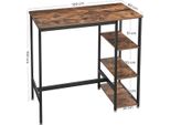 Tavolo Da Bar - Tavolo Da Cucina - Con 3 Ripiani - Tavolo Da Cucina Marrone Scuro - Struttura In Metallo Robusto - 109 X 60 X 100 Cm