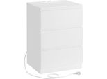 Comodino - 2 Prese - 2 Porte Usb - Moderno - Stazione Di Ricarica - Spazio Di Archiviazione