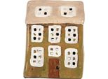 Clayre & Eef Portacandele House 10X7X14 Cm In Vetroceramica Verde