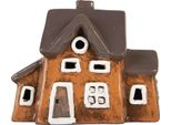 Clayre & Eef Portacandele House 20X11X16 Cm In Ceramica Arancione