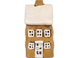 Clayre & Eef Portacandele House 8X7X15 Cm In Vetroceramica Marrone