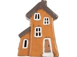 Clayre & Eef Portacandele House 16X11X22 Cm In Ceramica Arancione