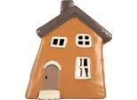 Clayre & Eef Portacandele House 18X13X20 Cm In Ceramica Arancione