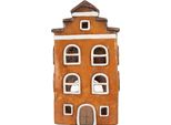 Clayre & Eef Portacandele House 20X15X34 Cm In Ceramica Arancione