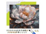 Oh Art! Pittura Numerica Per Adulti "Cool Peony"" 40X50 Cm - Tela Con Telaio In Legno, 28 Colori Acrilici Incluso Il Colore Oro, 3 Pennelli E Accessori"