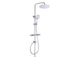 Joho Sistema Doccia A Pioggia Senza Rubinetto, Set Doccia Rain Shower Set Doccia A Pioggia In Acciaio Inox Con Ripiano Cromato (Soffione D20 Rotondo)