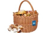 Kotarbau® Cestino Per La Spesa - Cestino Portaoggetti - Cestino In Vimini - ⌀ 30 Cm - Cestino Per Funghi - Cestino Per Frutta - Cestino Da Picnic - Colore Naturale - Cestino In Vimini Con Manico