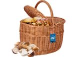 Kotarbau® Cestino Per La Spesa - Cestino Portaoggetti - Cestino In Vimini - 29 X 41 Cm - Cestino Per Funghi - Cestino Per Frutta - Cestino Da Picnic - Colore Naturale - Con Coperchio - Cestino In Vimini Con Manico