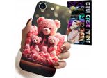 Custodia Per Iphone Se / Se2 - Orsacchiotto Rosa Regalo Di Famiglia + Foglio Di Alluminio