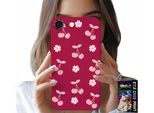 Custodia Per Iphone 6 / 6S - Ciliegie Su Sfondo Bordeaux + Foil