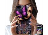 Custodia Per Iphone ( 7 Plus ) - Anti Social, Farfalla, Farfalla Rosa + Vetro