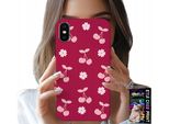 Custodia Per Iphone X / Xs - Ciliegie, Ciliegie Su Sfondo Bordeaux + Foil