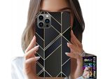 Custodia Per Iphone 12 Pro - Cornici Dorate, Design Elegante + Vetro