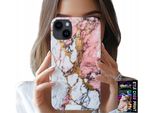 Custodia Per Iphone 13 - Marmo Rosa E Bianco, Motivi In Pietra