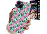 Custodia Per Iphone 14 - Cactus, Cactus Su Sfondo Rosa + Lamina