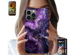 Custodia Per Iphone 13 Pro - Marmo Viola Moda Donna + Vetro