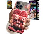 Custodia Per Iphone 13 Pro - Orsetto Rosa Famiglia Cuore + Vetro