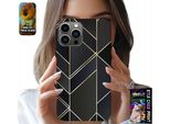 Custodia Per Iphone 13 Pro - Cornici Dorate, Design Elegante + Vetro