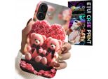 Custodia Per Iphone 16 - Orsetto Rosa Famiglia Cuore + Vetro