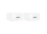 Vidaxl Comodini Da Parete 2 Pz. Bianco Lucido 35X35X20 Cm