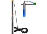 Tiefbrunnenpumpe Edelstahl - 750W Brunnentechnik - Wasserpumpe 230V - 7,1 m³/h Leistung - Effiziente Förderung für Brunnen und Teiche