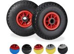Relaxdays 8 X Ruote Per Carrelli Manuali Nero-Rosso