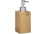 Relaxdays 2 X Dispenser Di Sapone In Bambù Quadrato