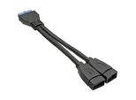 Inline® Cavo Usb 3.0 Interno 19Pin Femmina / 2X A Femmina, 0,15M