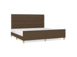 Giroletto Con Testiera In Tessuto Marrone Scuro 200X200 Cm